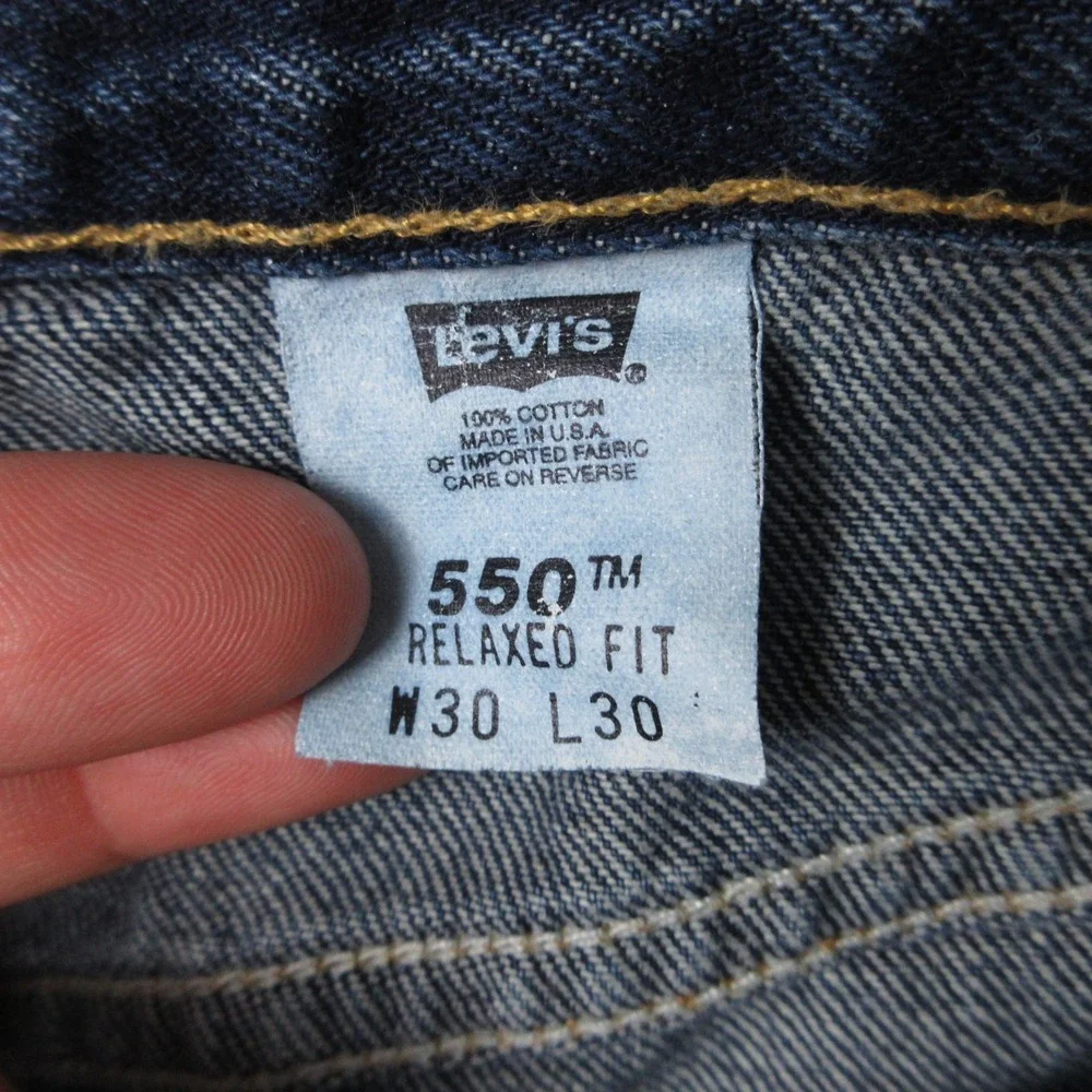 Vintage Levis Jeans Mens 30x30 Blue 550 Relaxed Tapered Made In USA Denim Pants